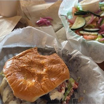 Paradise Valley Burger - Beach House Burger. Garden Salad. Yummy - Burgers Near Me - Tempe, Arizona