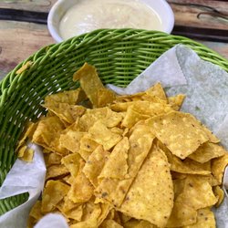 Mi Pueblo - Cheese and bean dip with chips.