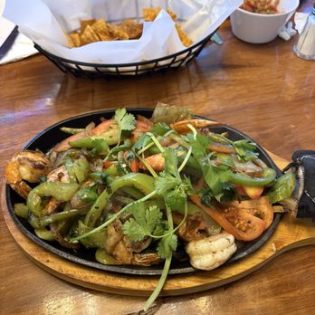 Toledo’s Mexican Restaurant - Our shrimp fajita with vegetables plus chips and salsa. Large enough to share - Bars Near Me - Fresno, California
