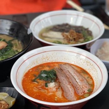 JINYA Ramen Bar - Reston - three bowls of ramen - Tapas/Small Plates Near Me - Reston, Virginia