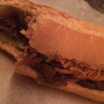 The Pickled Carrot - Also delicious (& very filling) - Pork Bahn Mi (Bon-My) sandwich - Vietnamese Near Me - Denton, Texas The Pickled Carrot - Also delicious (& very filling) - Pork Bahn Mi (Bon-My) sandwich - Vietnamese Near Me - Denton, Texas