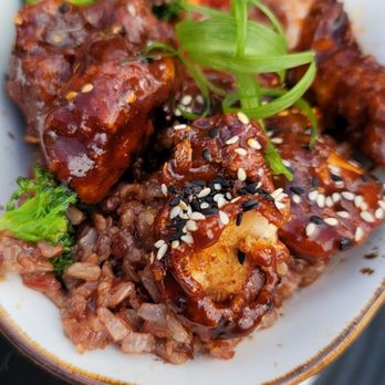 Sixty Six Acres - Korean crispy chicken with purple rice and kimchey. - Cocktail Bars Near Me - Albuquerque, New Mexico Sixty Six Acres - Korean crispy chicken with purple rice and kimchey. - Cocktail Bars Near Me - Albuquerque, New Mexico