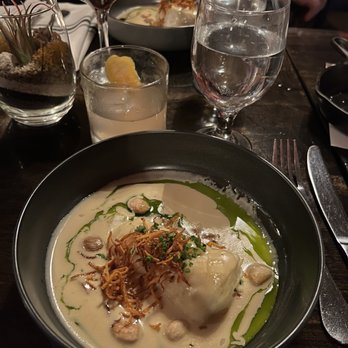 Present Company - Halibut and the Smooth and Smokey drink (highly recommend both) - New American Near Me - Simsbury, Connecticut Present Company - Halibut and the Smooth and Smokey drink (highly recommend both) - New American Near Me - Simsbury, Connecticut