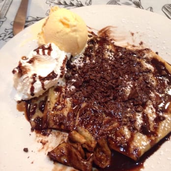 Crepes de Paris - Had the chocolate crepe a la mode. It was delicious!!! Loved the cream- not to sweet! The crepe was thin and tasty!!! - Creperies Near Me - Brea, California