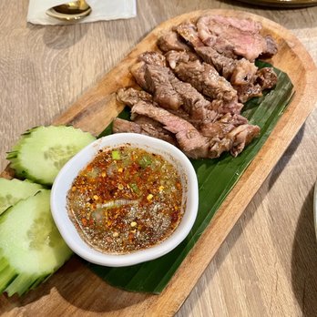 Rim Talay - Crying tiger beef! Sauce is amazing - Thai Near Me - Long Beach, California