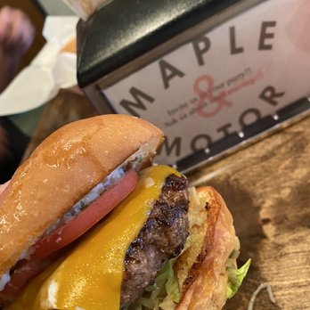 Maple and Motor - Cheeseburger with no onions and mayo - Burgers Near Me - Dallas, Texas Maple and Motor - Cheeseburger with no onions and mayo - Burgers Near Me - Dallas, Texas