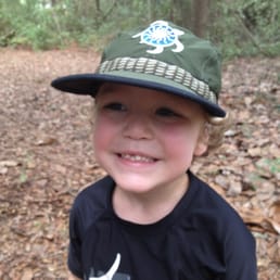 Happy with his new hat.