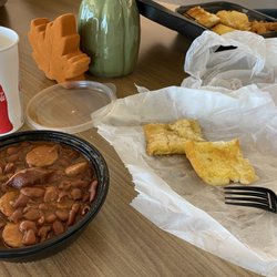 Chennault International Airport - Gumbo, sausage and rice with garlic bread