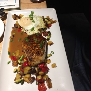 Devon Seafood & Steak - Daily special: swordfish with potato hash and fried egg - Seafood Near Me - Oakbrook Terrace, Illinois Devon Seafood & Steak - Daily special: swordfish with potato hash and fried egg - Seafood Near Me - Oakbrook Terrace, Illinois