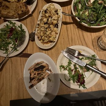 Gjelina - arugula salad, grilled chicken, goat cheese dip, corn and brocoli. - New American Near Me - Las Vegas, Nevada