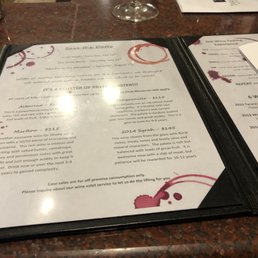 Killer Cluster list of wines.