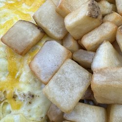 Country Express - A veggie omelette and breakfast potatoes.