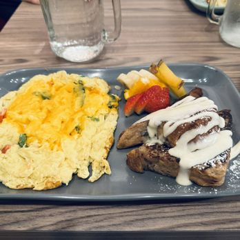 Café Negro - Cranberry walnut cheesecake French toast, half portion with scrambled eggs with veggies. - Coffee & Tea Near Me - San Juan, Puerto Rico Café Negro - Cranberry walnut cheesecake French toast, half portion with scrambled eggs with veggies. - Coffee & Tea Near Me - San Juan, Puerto Rico