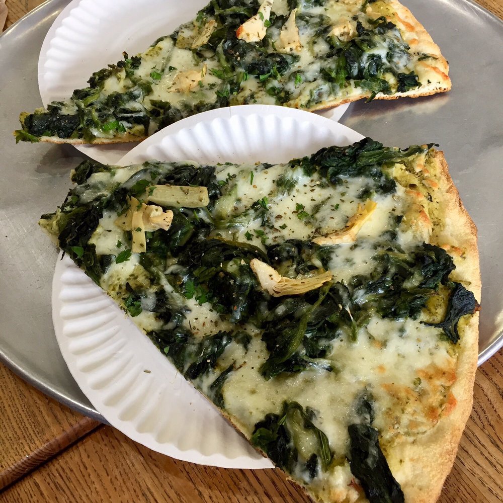 Mezza Luna Pizza - Spinach + artichoke pizza - Pizza Near Me - Bronx, New York Mezza Luna Pizza - Spinach + artichoke pizza - Pizza Near Me - Bronx, New York