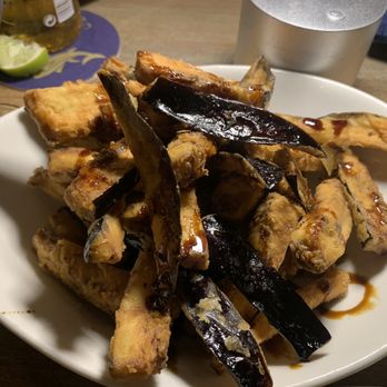 Caribbean Fish Market - Eggplant frites with a molasses and something drizzle - Seafood Near Me - St. Thomas, Virgin Islands Caribbean Fish Market - Eggplant frites with a molasses and something drizzle - Seafood Near Me - St. Thomas, Virgin Islands