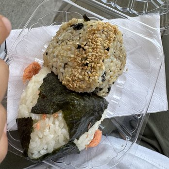 Omusubi Gonbei - Salmon with white rice and jako with brown rice - Japanese Near Me - New York, New York Omusubi Gonbei - Salmon with white rice and jako with brown rice - Japanese Near Me - New York, New York