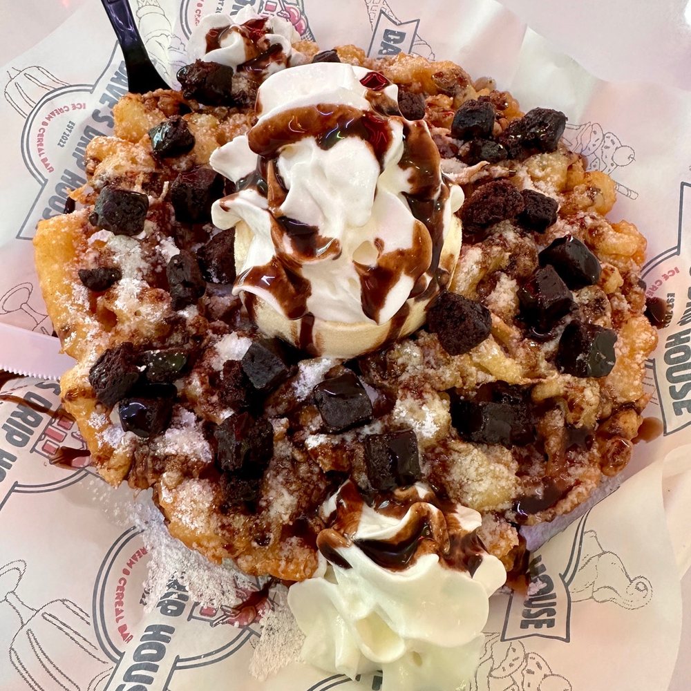 Dave’s Drip House - Chocolate Lovers Delight Funnel Cake - Ice Cream & Frozen Yogurt Near Me - Santa Barbara, California
