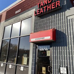 Tandy Leather Factory - Look for this door. Parking spots are available in front of it.