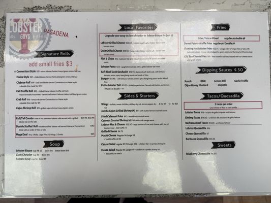 Menu photo 2 Lobster-Guys Pasadena, CA