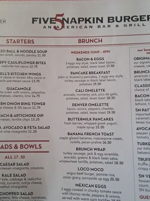 Menu photo 2 5 Napkin Burger New York, NY