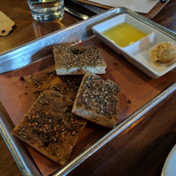 Moona - Courtesy bread and spread at Moona 3/2019 - Mediterranean Near Me - Cambridge, Massachusetts