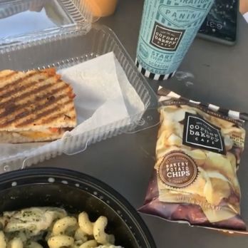 Corner Bakery Cafe - Pesto Cavatappi, Chicken Pomodori Panini, Chips - Sandwiches Near Me - Huntington Beach, California