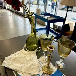 Goodwill of Silicon Valley - Just a few items I found googled the green vase and it was priced at $350.00 on line, SCORED. It's a vintage piece from the 70s.