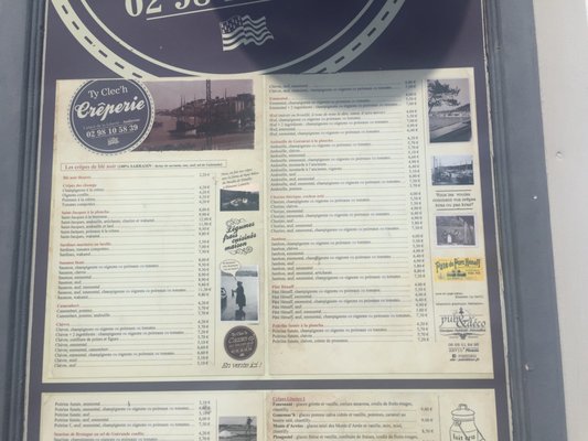 Menu photo 2 Crêperie Ty Clec'h Audierne, 29 Menu photo 2 Crêperie Ty Clec'h Audierne, 29