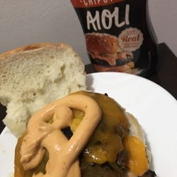 Wednesday Night Jay Burger Special. Hot &  New Chipotle Burger. embedded rick's picks hotties spicy sriracha pickle chips
