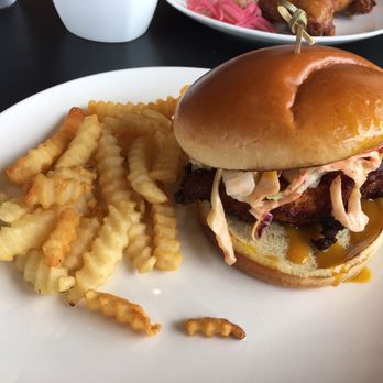 DB Grill - Ramen chicken sandwich with fries, fries are awesome btw! - New American Near Me - Kapolei, Hawaii