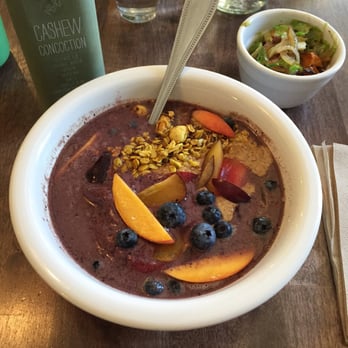 Garden Table - Broad Ripple - Post mini, I stopped by for a healthier recovery meal. I got the acai bowl with a side of hash & the cashew concoction to drink. - Juice Bars & Smoothies Near Me - Indianapolis, Indiana