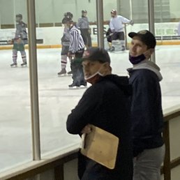 Two coaches of youth hockey. Don't know how to wear masks. Shameful. Two coaches of youth hockey. Don't know how to wear masks. Shameful.