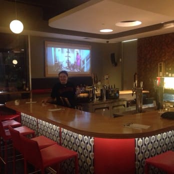 Wine Lab - Island bar and movie projector... - Wine Bars Near Me - Costa Mesa, California