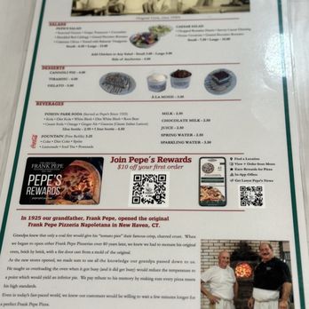 Frank Pepe Pizzeria Napoletana - Menu - Pizza Near Me - Bethesda, Maryland Frank Pepe Pizzeria Napoletana - Menu - Pizza Near Me - Bethesda, Maryland