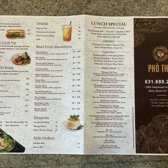 Phó Thai - Menu front - Thai Near Me - Stony Brook, New York