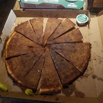 Papa Johns Pizza - the pizza is very burnt and that is all you can taste and the manger had a attitude when i was being polite about everything - Pizza Near Me - New Caney, Texas