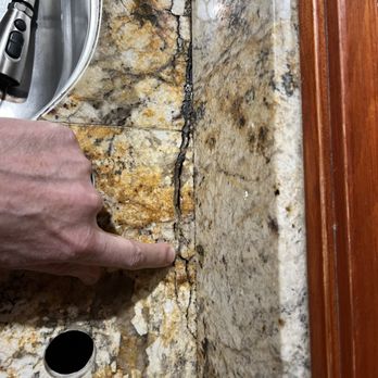 Fox Marble - Before shot: where I am pointing is so badly damaged that I can take four pieces out by hand. - Building Supplies Near Me - Richmond, California