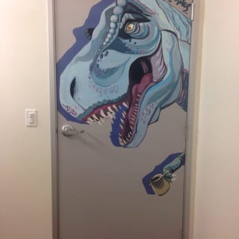 Dinosaur Coffee - Bathroom Mural. Check. - Coffee & Tea Near Me - Los Angeles, California