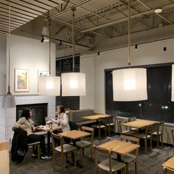 Panera Bread - Fireplace in center of cozy seating