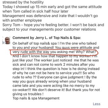Top Nails & Spa - Imagine you made an appointment with Tom and didn't get Tom and they get angry with you!? - Nail Salons Near Me - La Quinta, California Top Nails & Spa - Imagine you made an appointment with Tom and didn't get Tom and they get angry with you!? - Nail Salons Near Me - La Quinta, California