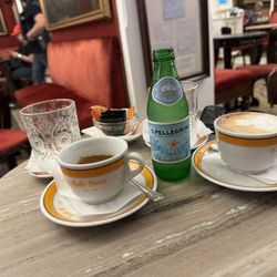 Antico Caffè Greco - Double espresso, sparkling water and cappuccino