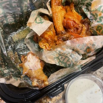 Wingstop - wings ate most of the lemon pepper but most the ones on the left are mango habanero - Chicken Wings Near Me - Modesto, California Wingstop - wings ate most of the lemon pepper but most the ones on the left are mango habanero - Chicken Wings Near Me - Modesto, California