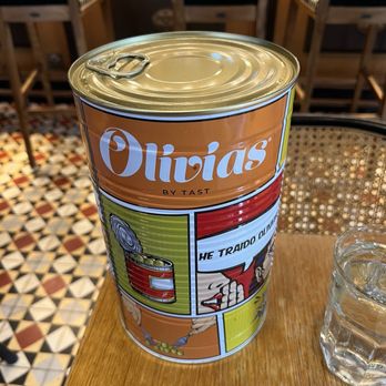 Taverna del Bisbe - Giant can of olives - Catalan Near Me - Barcelona, B Taverna del Bisbe - Giant can of olives - Catalan Near Me - Barcelona, B
