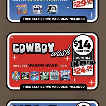 Cowboy Carwash Express - The Ranch, Cowboy and Wagon packages - Car Wash Near Me - Houston, Texas