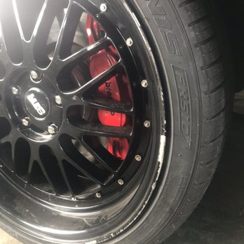 Premier Automotive Wheel Specialists - Bad curb rash on all 4 rims. - Wheel & Rim Repair Near Me