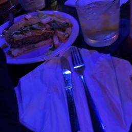 Burger and fries and whiskey lemon something (it was my friend's food and drink, haha) Burger and fries and whiskey lemon something (it was my friend's food and drink, haha)
