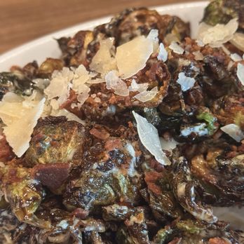 Slater's 50/50 - Happy hour brussel Crispy Bacon Brussels Sprouts - Burgers Near Me - Las Vegas, Nevada Slater's 50/50 - Happy hour brussel Crispy Bacon Brussels Sprouts - Burgers Near Me - Las Vegas, Nevada