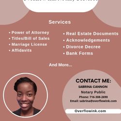Overflow Ink Notary Services - Service Flyer