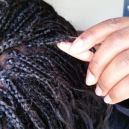 My hair sticking out from my braids.    Had 2 of my braids fall out in the 1st week...