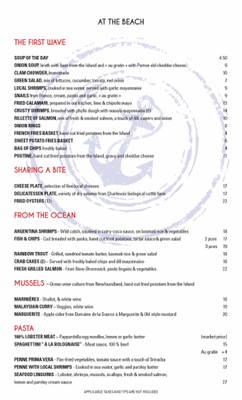 Menu photo 5 Resto de la Plage Saint-Jean-d'Orléans, QC Menu photo 5 Resto de la Plage Saint-Jean-d'Orléans, QC
